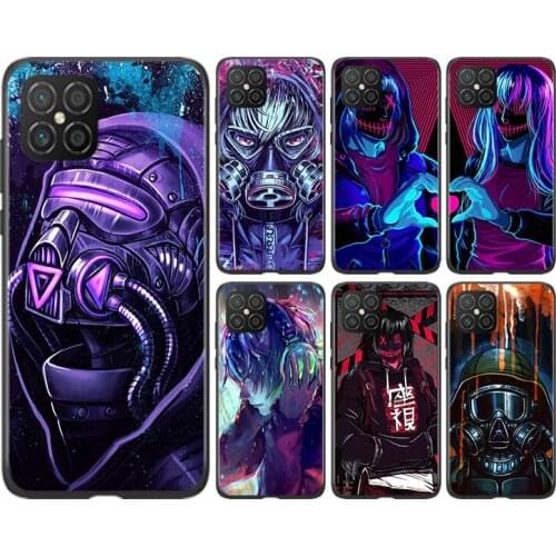 Face mask style future Silicone For Huawei Nova 8 7 6 SE 7i 5T 5i 5Z 5 4E 4 3i 3 E 2 i Lite 2 Pro 2017 Black Soft Phone Case