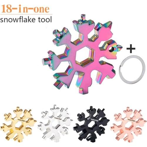 18 In 1 Snowflake Multi Tool Multifunctional Screwdriver EDC Wrench Stainless Steel Hardware Portable Pocket Universal Tool Card