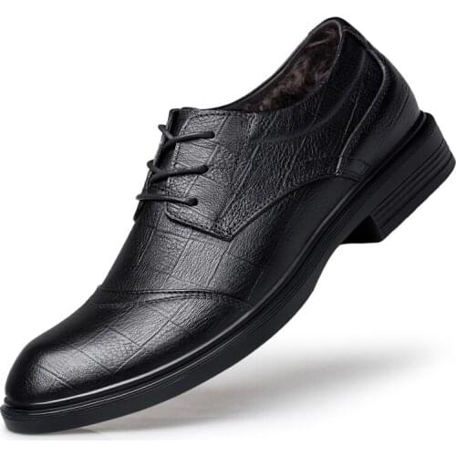 Mens Shoes Formal Shoes Low-top Lace Up Genuine Leather Cow Leather Pointed-toe Hard-Wearing Non Slip Derby Dress Shoes