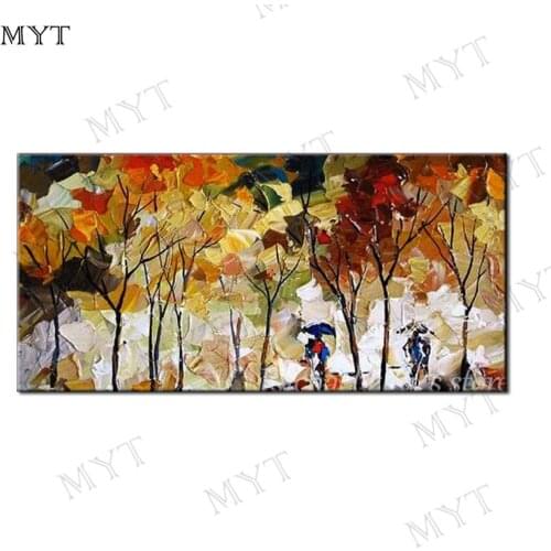 MYT Free Shipping For Sell Wholesale Autumn Forest Landscape Oil Painting Reproduction Oil Painting For Decorative Painting