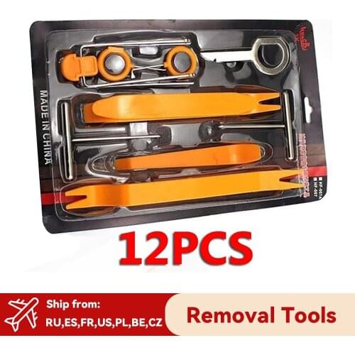 1 Set Auto Trim Removal Tool 12pcs No Scratch Pry Tool Kit For Car Audio Dash Door Panel Window Molding Remover Fastener