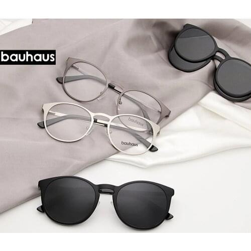 X106 bauhaus metal magnet frame glasses for man or woman