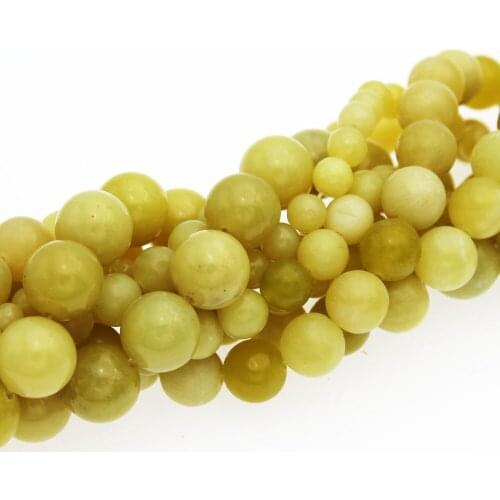 Wholesale Natural Stone Beads Lemon Jades Loose Beads Needlework for Jewelry Making 4mm/6mm/8mm/10mm/12mm DIY Bracelet Necklace