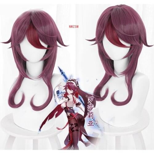 40cm/15.78" Rosaria Genshin Impact Cosplay Wigs New Character Woman Long Hair Curly Headwear Game Coser Accessories