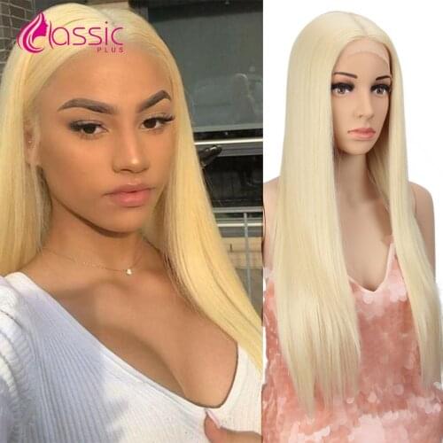 Classic Plus 26 Inch Long 613 Blonde Lace Wig For Women Straight Synthetic Lace Front Wig Red Colored Lace Cosplay Wigs
