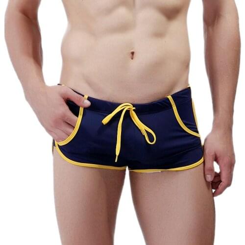 Sexy Fhshion New Men Sexy Solid trunks Low waist Shorts Boxers suit Mens comfortable Men Boxers Size S M L