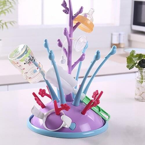 Portable Baby Bottles Drying Rack Drainer Bottle Holder Tree Shape Infant Pacifier Nipple Feeding Cups Newborn Cleaning Dryer