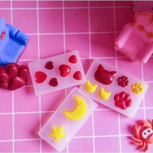 Aouke star Moon Kitty Footprint Love Series Crystal Epoxy Silicone Mould 010168/010169/010167