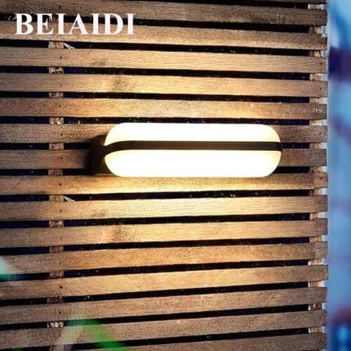 BEIAIDI Modern Minimalist LED Porch Wall Lamp Waterproof Exterior Building Villa Hotel Sconce Outdoor Corridor Garden Wall Light