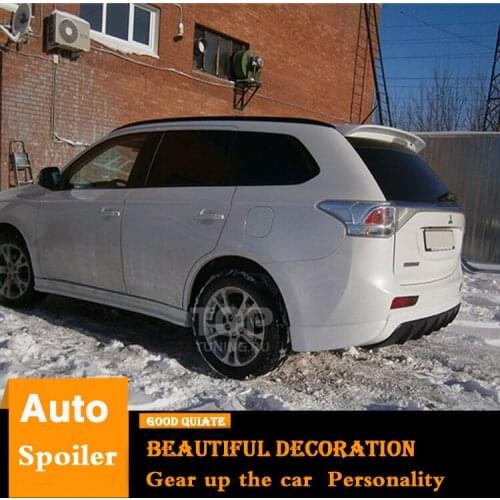 For Mitsubishi Outlander Spoiler 2014 2015 2016 2017 2018 ABS Material Car Rear Wing Primer Color Trunk Rear Spoiler Sport