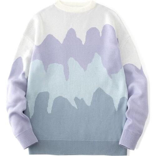 Loose Sweater Mens Casual Harajuku Style Pullover Autumn Men Sweaters Fashion Long Sleeve Round Neck Male Tops Knitted Pullovers