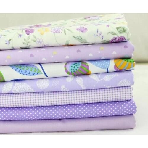 50cm*50cm Manual Cloth fabric 7pcs Purple Lavender Cotton Fabric For Sewing patchwork fabricTextile Tilda Doll Body Cloth