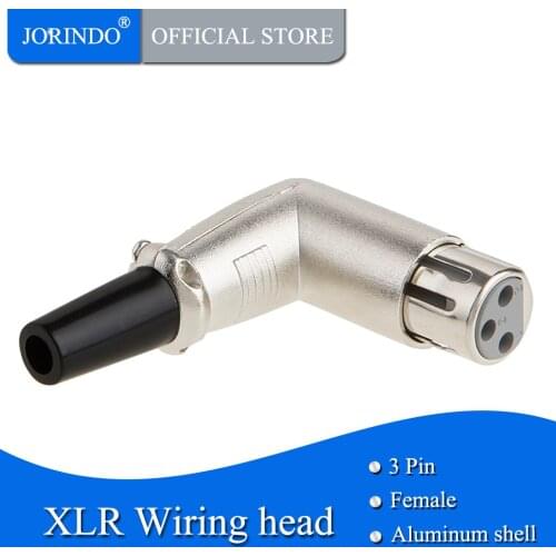 Angle XLR Adapter,JORINDO 90 Degree 3PIN XLR Female Microphone Connector,Silver
