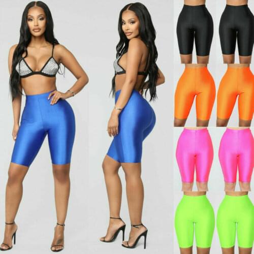 Womens Stretch Biker Bike Shorts Workout Spandex Leggings Knee Length S M L XL