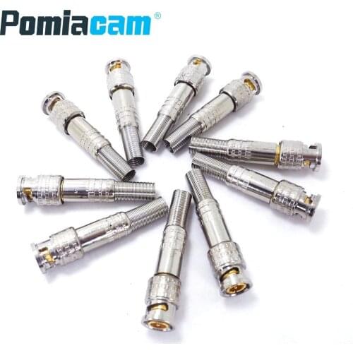 B-W1 10Pcs/lot BNC Connector Male for RG-59 Coaxical Cable, Brass End, Crimp, Cable Screwing, For CCTV Camera Surveillance Kit