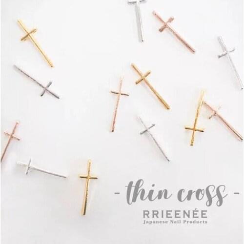 50pcs Gold/silver/pinkgold/black alloy nail art stud cross metal rivet nail art decorations Japan fashion trend nail design
