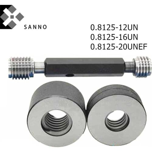 0.8125-12UN / 0.8125-16UN / 0.8125-20UNEF thread plug gauge tool American system screw thread plug ring O gauges go no go gage
