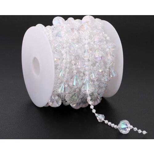 10Meter AB Crystal Diamond Bead Pendant Chain For Door Curtain Wedding Party Christmas Holiday Venue Home Hotel Decoration