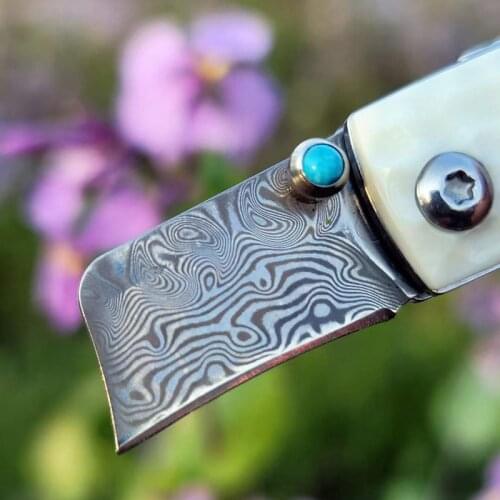 2pcs/lot, Camping knife, Fruit knife, pocket knife, 100% handmade, small damascus knife，YSMD01