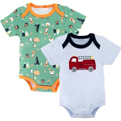 2020 Newborn Boy New Baby Girl Clothes Cotton Baby Bodysuits bebe Boy Clothes Body for Infants 2PCS/lot New 0-1Year