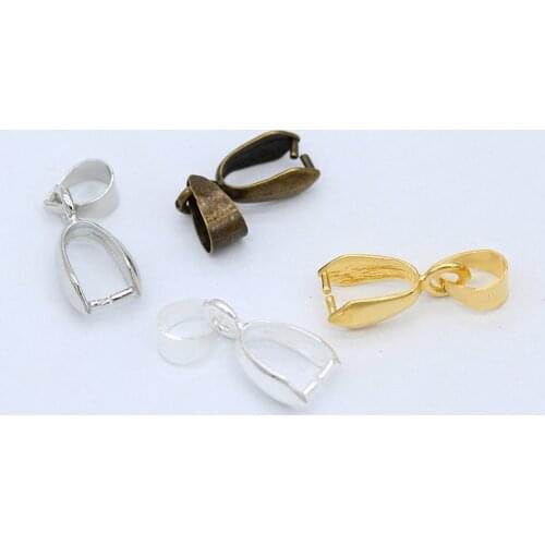 20p Pendant Clip Clasp Pinch Bail Connector Bail Beads for pearl agate glass hole beads necklace Jewelry making finding supplies