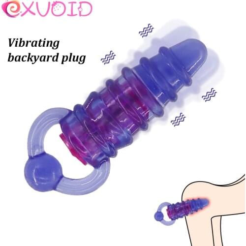 EXVOID Prostate Massage Smooth Anal Beads Vibrator Silicone Butt Plug Sex Toys for Women Adult Products Dildo Mini Anal Vibrator