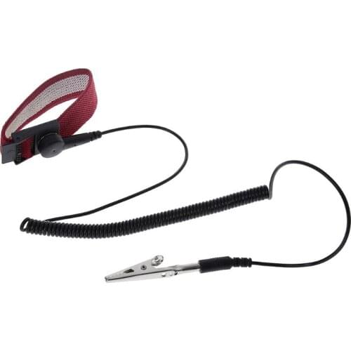 Anti-Static Wrist Strap Discharge Band Adjustable Bracelet Grounding Wire Alligator Clip Wristband