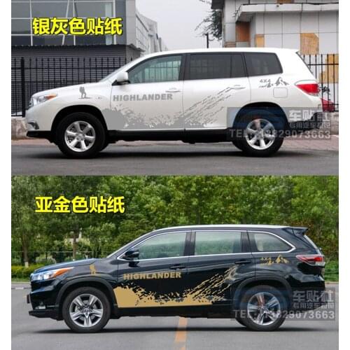 Car stickers FOR Toyota Highlander door body exterior decoration modified Film Highlander body off-road stickers