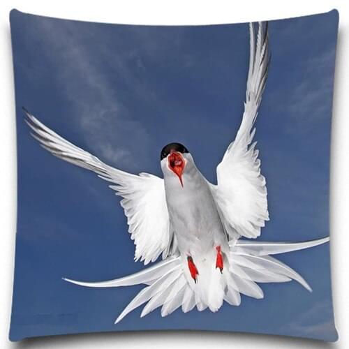 White Bird flying in sky Square Cotton Polyester Throw Pillow Case Pillow cover Cushion Homes Covers Shams