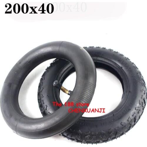 Free Shipping Rubber Tire and Wheel Hub 200X40 with A Bent Angle Valve Stem Electric Bicycle Tyre Electric Scooter Motorcycle