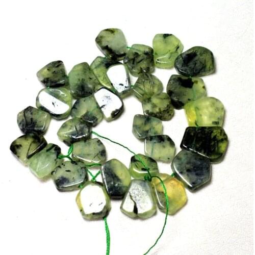 Wholesale 18-20 mm Irregular Pentagon Natural Prehnites Stone Beads For Jewelry Making Side Hole DIY Necklace Bracelet 15