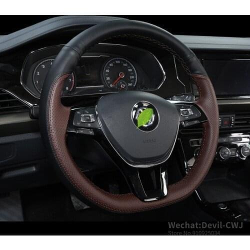 Car steering wheel cover for volkswagen passat 2019 2020 High quality diy custom leather hand-stitched car accessories