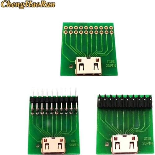 ChengHaoRan MINI HDMI-Compatible Test Board adapter board Mini C type HDMI-Compatible female connector with PCB board