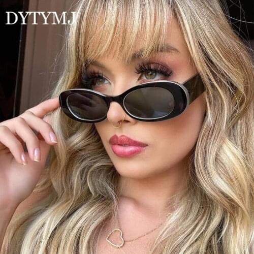 DYTYMJ Small Frame Oval Sunglasses Women Vintage Round Sunglasses Women Luxury Designer Sun Glasses Women Retro Gafas De Sol