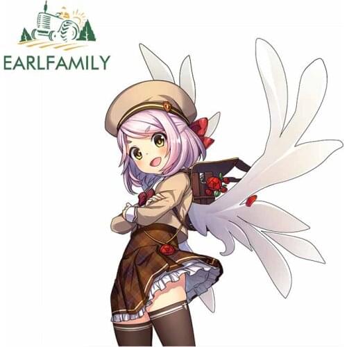 EARLFAMILY 13cm x 10.4cm For Cartoon Girl Funny Car Stickers Vinyl Material Decal Waterproof Trunk Occlusion Scratch Decor