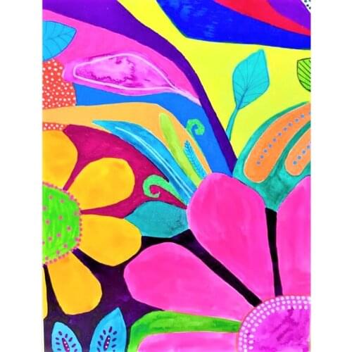 LaoJieYuan DIY 5D Diamond Painting Colorful Flower Cross stitch Kit Mosaic Art Picture of Rhinestones Diamond Embroidery Decor