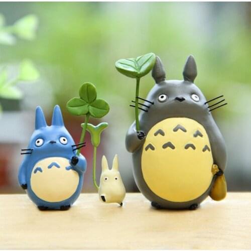 Miyazaki Toy kawaii Totoro Leaf Anime Cartoon Mini Action Figure Model Kids Toys Christmas Gifts