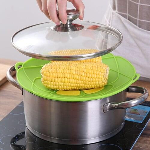 Multifunctional Silicone Lid Spill Stopper Anti Overflow Pot Cover 28.5cm Diameter Kitchen Gadgets Cooking Pot Lids Utensil