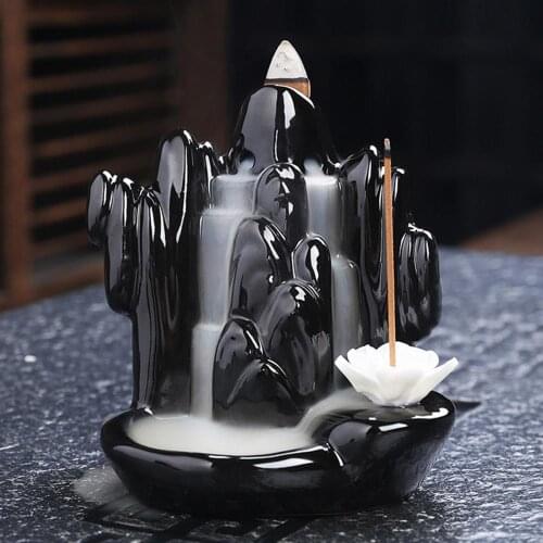 Backflow Incense Burner Waterfall Ceramic Smoke Censer Handicraft Home Decor декор для дома