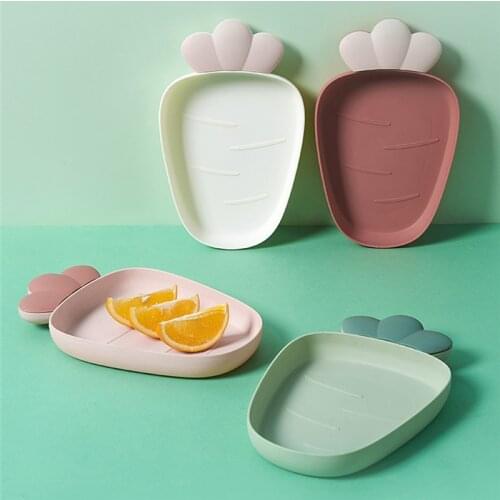 Fruit Plate Plastic Snack Dessert Dishes Cake Candy Dish Banana Carrot Strawberry Children Plate Tableware Home Party Plates