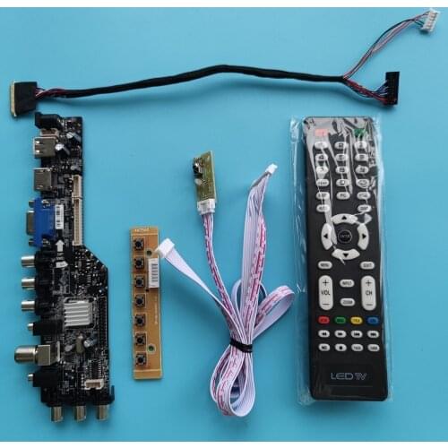 Kit For N133B6-L02/N133B6-L01 HDMI AV 1366X768 40pin controller board digital LED USB VGA TV DVB-T DVB-T2 Signal 13.3" remote