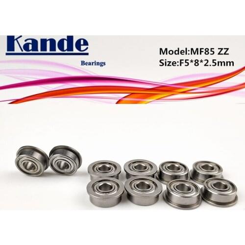 Kande Bearings 10PCS MF85ZZ MF85Z MF85 MF85 ZZ MF85 Miniature Flange Bearing F5x8x2.5mm
