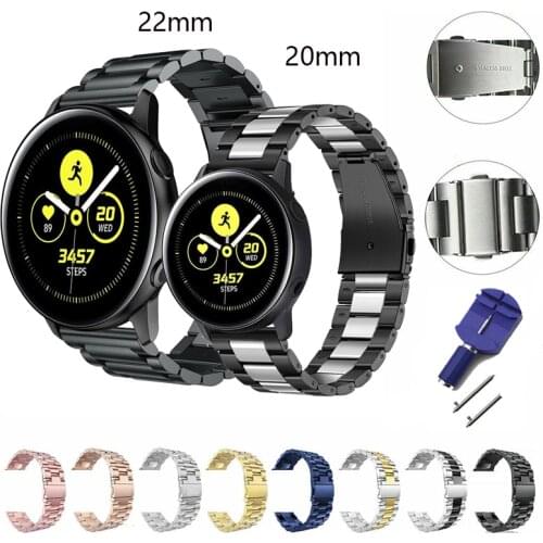 Band 20mm 22mm 316L for Samsung galaxy watch active2 42mm 44mm sport band for Samsung active watch 42 46mm Gear S3 s2 watchStrap