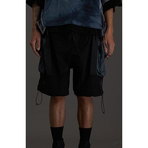 Pupil travel 21ss 3d pockets shorts knee length techwear streetwear dystopian punk