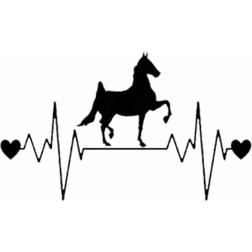8" Wide American Saddlebred Heartbeat Lifeline Funny Vinyl Decal Sticker Car Stickers Window