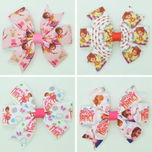 SUPWRF 3.1'' girls pink kids hair accessories hair bow With Clip hair Ribbon headwear wholesale 20 PCS T0929