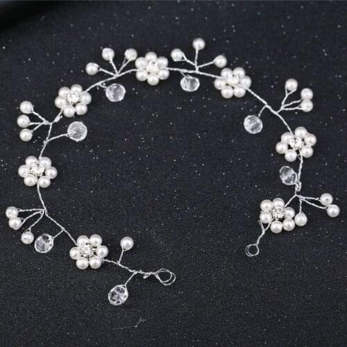 Bridal headdress wedding decoration handmade pearl twisted diamond hair band headdress wedding dress headdress wedding tiara