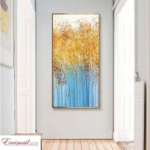 EECAMAIL Light Luxury Simple 5D Diamond Painting Full Of Diamonds Embroidered Golden Money Tree Stick Diamond Cross Stitch 2019