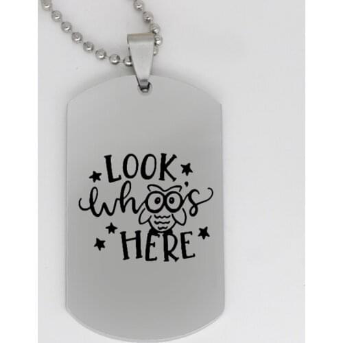 Ufine jewelry inspirational gift pendant army card look whos here stainless steel customed necklace N4205