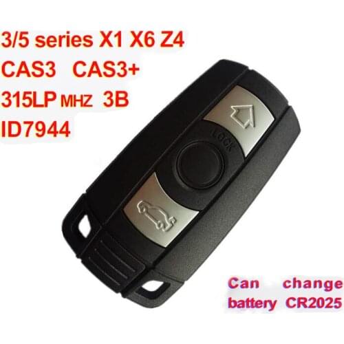 Keyless Entry 3 Button Smart Key For BMW 3 5 series X1 X6 Z4 With ID7944 Chip 315LP Mhz 2PCS/lot
